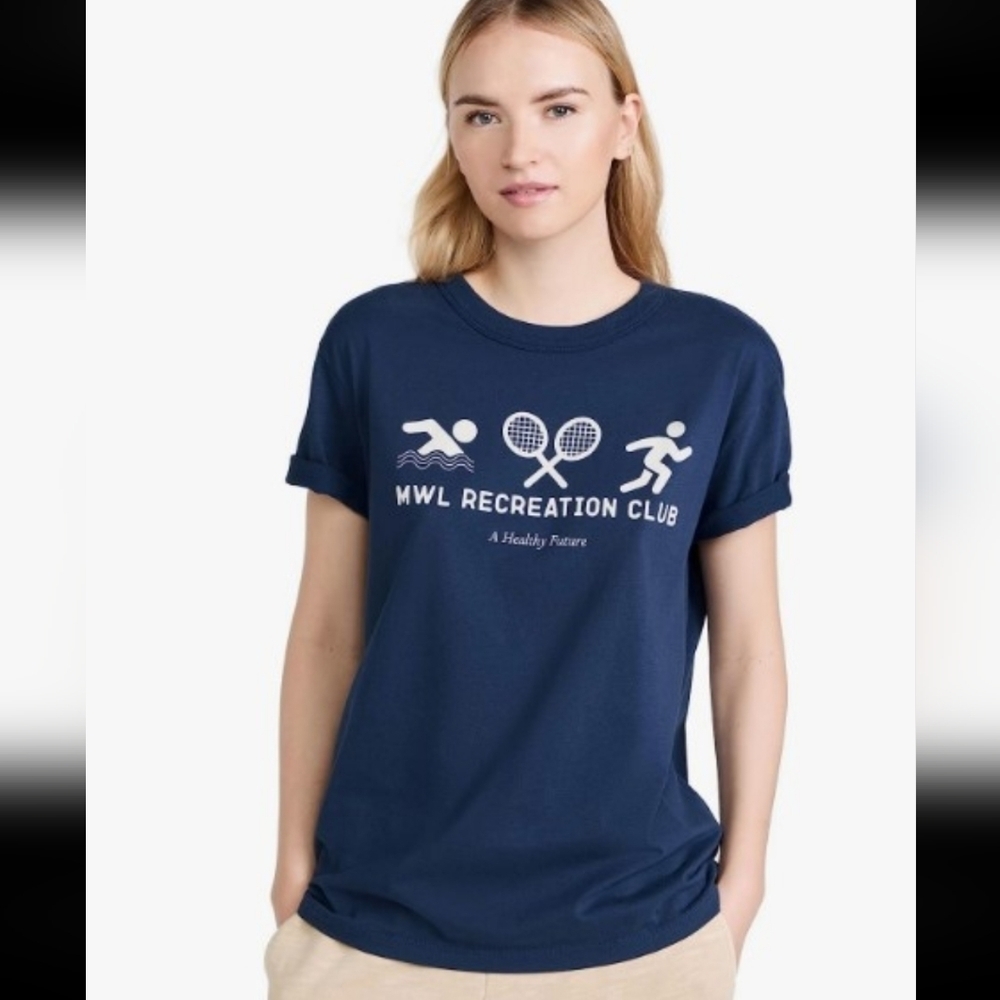 New Madewell MWL Creation Club Tennis Cotton Tee-Shortsleeve Top Medium Women